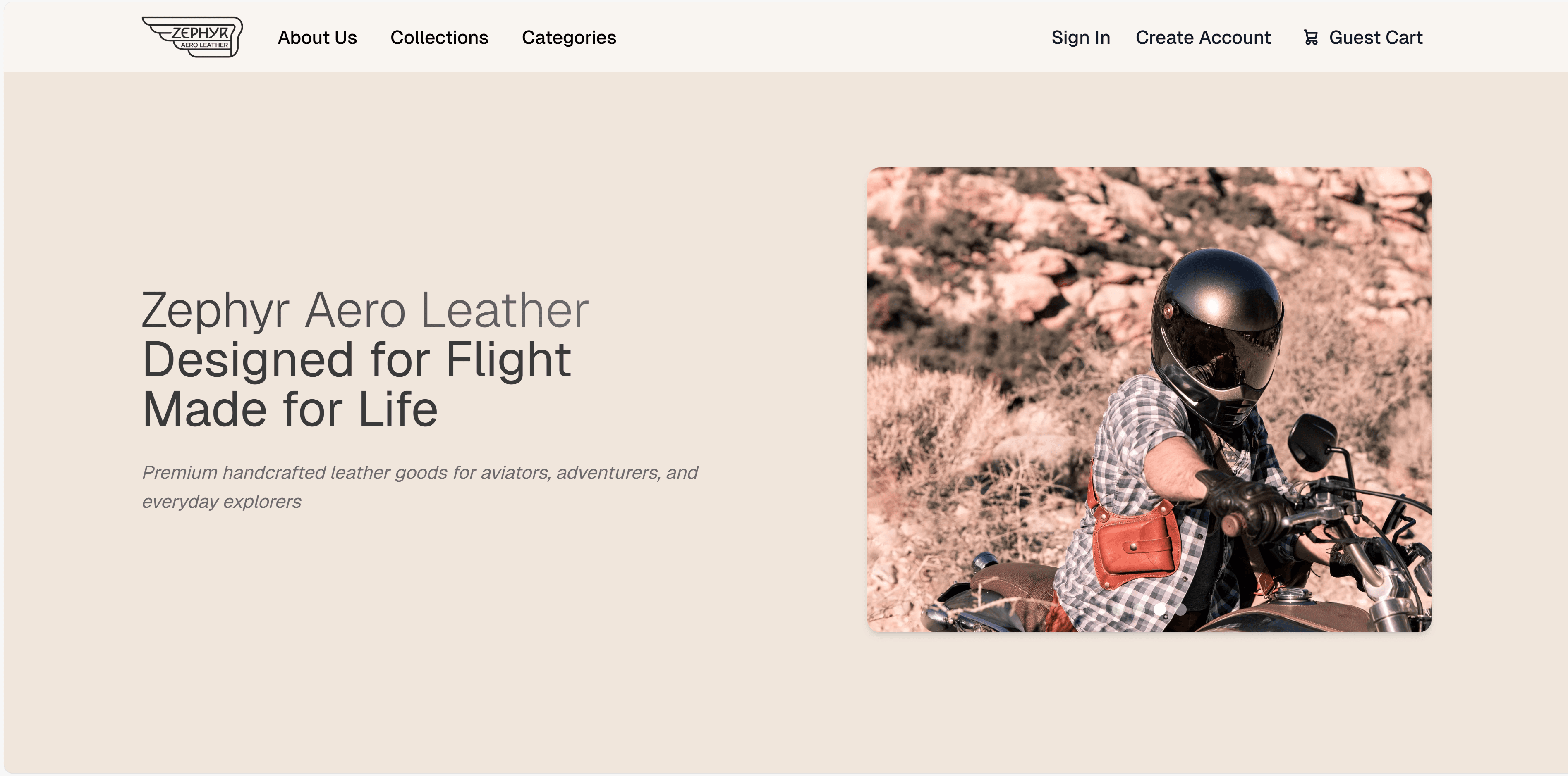 Zephyr Aero Leather Home Page